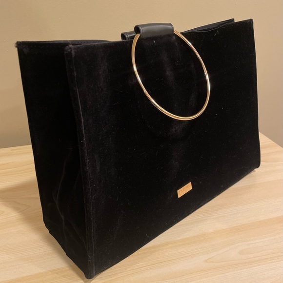 Carolina Herrera Handbags - Carolina Herrera Suede Tote Gold Ring Purse